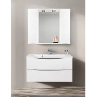 BelBagno Шкаф с зеркалом Marino-SPC-1000/750-2A-BL-P (bianco lucido) - фото2