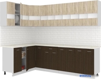 Угловая кухня Кортекс-мебель Корнелия Экстра 1.5x2.7м (дуб сонома/венге/мадрид) - фото