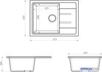 Кухонная мойка Berge BR-5850 (графит матовый) - фото2
