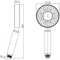 Душевая лейка Rubineta Luna BK 622154B - фото2