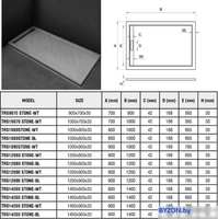 Душевой поддон WeltWasser TRS 12090 Stone-WT 120x90 - фото2