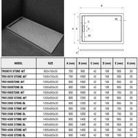 Душевой поддон WeltWasser TRS 12080 Stone-BL 120x80 - фото2