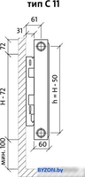Стальной панельный радиатор Royal Thermo Compact C11-500-1400 (Bianco Traffico) - фото2