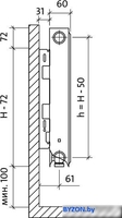 Стальной панельный радиатор Royal Thermo Ventil Compact VC11-500-400 (Bianco Traffico) - фото2