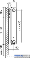Стальной панельный радиатор Royal Thermo Ventil Compact VC21-500-700 (Bianco Traffico) - фото2