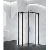 Душевой уголок BelBagno Acqua-R-2-90-C-NERO (прозрачное стекло) - фото