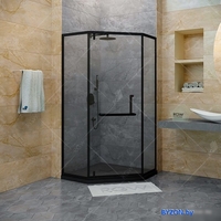 Душевой уголок RGW HO-084B 100x100 (черный/прозрачный) - фото