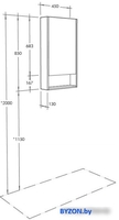 Акватон Шкаф с зеркалом Сканди 45 1A252002SDZ90 (белый/дуб рустикальный) - фото2