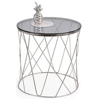 Журнальный столик Halmar Selena 55x55 (дымчатый/хром) - фото