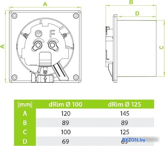 Осевой вентилятор airRoxy dRim 100PS-C177 Осевой вентилятор airRoxy dRim 100PS-C177
