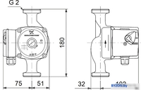 Циркуляционный насос Grundfos UPS 32-60 180 - фото2
