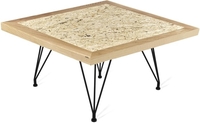 Журнальный столик Sheffilton SHT-TU29/H36/70/70 Дуб/OSB (прозрачный лак/черный муар) - фото