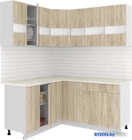 Угловая кухня Кортекс-мебель Корнелия Экстра 1.5x1.7м (дуб сонома/марсель) - фото