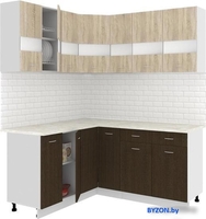 Угловая кухня Кортекс-мебель Корнелия Экстра 1.5x1.7м (дуб сонома/венге/мадрид) - фото