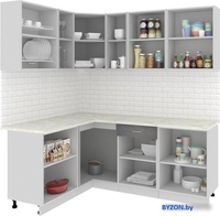 Угловая кухня Кортекс-мебель Корнелия Экстра 1.5x2.0м (дуб сонома/королевский опал) - фото2