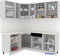 Угловая кухня Кортекс-мебель Корнелия Экстра 1.5x2.1м (дуб сонома/королевский опал) - фото2