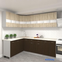 Угловая кухня Кортекс-мебель Корнелия Экстра 1.5x2.3м (дуб сонома/венге/мадрид) - фото2