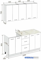 Кухня Кортекс-мебель Корнелия Лира 1.6м (крем/оникс/марсель) - фото2