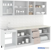 Кухня Кортекс-мебель Корнелия Лира 2.6м (крем/капучино/мадрид) - фото2