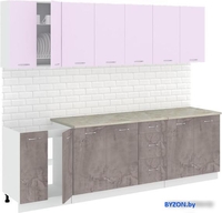 Кухня Кортекс-мебель Корнелия Лира 2.6м (сирень/оникс/марсель) - фото