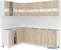 Угловая кухня Кортекс-мебель Корнелия Экстра 1.5x2.4 без столешницы (дуб сонома) - фото