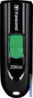 USB Flash Transcend JetFlash 790C 256GB (черный/зеленый) - фото