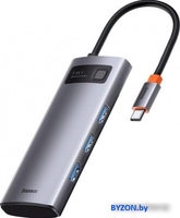 USB-хаб Baseus Metal Gleam Series Multifunctional HUB Type-C Hub Docking Station CAHUB-CX0G - фото