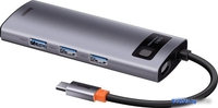 USB-хаб Baseus Metal Gleam Series Multifunctional HUB Type-C Hub Docking Station CAHUB-CX0G - фото2