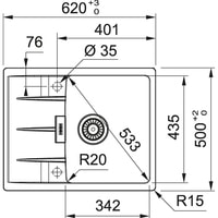 Кухонная мойка Franke Centro CNG 611/211-62 Fragranite 114.0639.676 (белый) - фото2