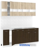 Кухня Кортекс-мебель Корнелия Экстра 1.9 без столешницы (дуб сонома/венге) - фото