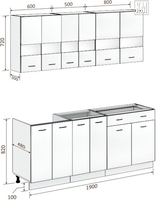 Кухня Кортекс-мебель Корнелия Экстра 1.9 без столешницы (дуб сонома/венге) - фото2