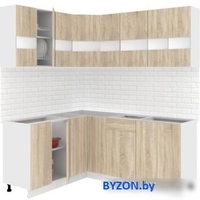 Угловая кухня Кортекс-мебель Корнелия Экстра 1.5x1.9 без столешницы (дуб сонома) - фото