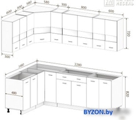 Угловая кухня Кортекс-мебель Корнелия Экстра 1.5x2.3 без столешницы (дуб сонома/венге) - фото2