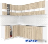 Угловая кухня Кортекс-мебель Корнелия Экстра 1.5x2.6 без столешницы (дуб сонома) - фото