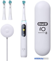 Электрическая зубная щетка Oral-B iO 8 (белый, 3 насадки) - фото