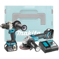 Дрель-шуруповерт Makita DLX2430TJ (шуруповерт, болгарка, 2 АКБ, кейс) - фото