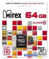 Карта памяти Mirex microSDXC UHS-I (Class 10) 64GB (13613-AD10SD64) - фото2