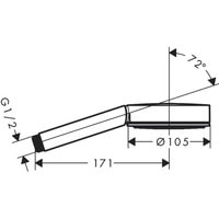 Душевая лейка Hansgrohe Pulsify S 105 1jet 24120670 (черный матовый) - фото2