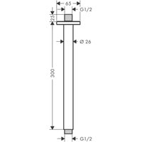 Держатель верхнего душа Hansgrohe Vernis Shape 26407670 (черный матовый) - фото2