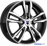 Литые диски K&K Samara 16x6" 5x114.3мм DIA 67.1мм ET 43мм Алмаз черный - фото