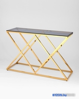 Консольный стол Stool Group Инсигния 120x40 ECST-026-TG-SK (стекло Smoke/сталь золото) - фото2