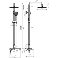 Душевая система Rubineta Olo BK + Ultra-10 SW DV3/4 BK 625123 - фото2