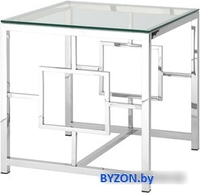 Журнальный столик Stool Group Бруклин 55x55 EET-013 (прозрачное стекло/сталь серебристый) - фото