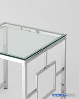 Журнальный столик Stool Group Бруклин 55x55 EET-013 (прозрачное стекло/сталь серебристый) - фото2