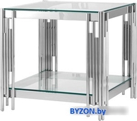 Журнальный столик Stool Group Гэтсби 55x55 EET-027 (прозрачное стекло/сталь серебристый) - фото