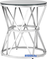 Журнальный столик Stool Group Вива 50x50 EET-080 (стекло черное/сталь серебристый) - фото