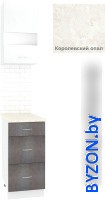 Готовая кухня Кортекс-мебель Корнелия Экстра 40р3ш правый (белый/береза/королевский опал) - фото