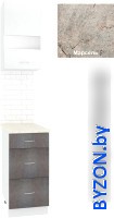 Готовая кухня Кортекс-мебель Корнелия Экстра 40р3ш правый (белый/береза/марсель) - фото