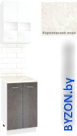 Готовая кухня Кортекс-мебель Корнелия Экстра 50р2д (белый/береза/королевский опал) - фото