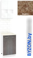Готовая кухня Кортекс-мебель Корнелия Экстра 50р2д (белый/береза/мадрид) - фото